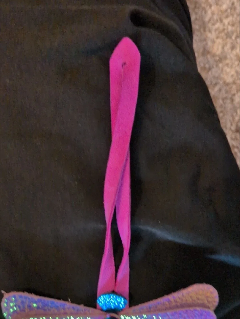 Hand Made, Leather Iridescent Dragonfly Bag Charm